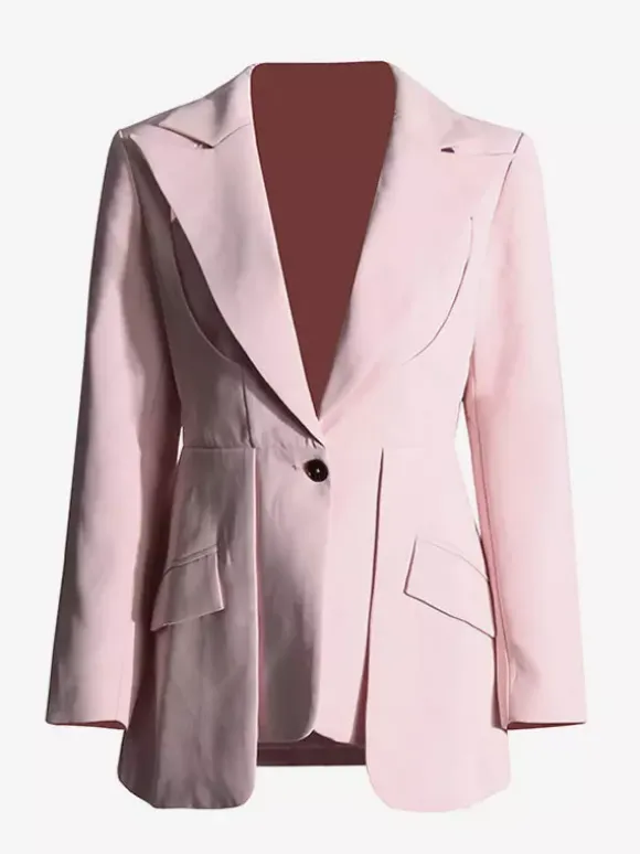 Blazer chic à manches longues découpées pour femme