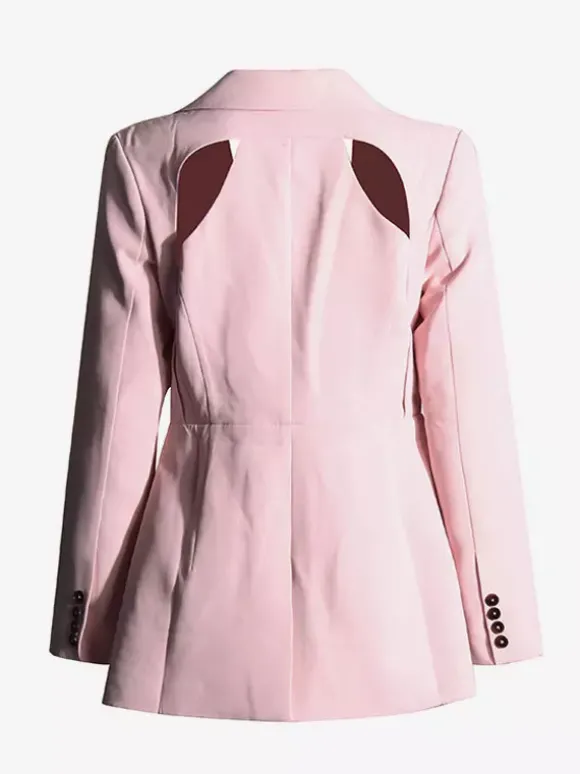 Blazer chic à manches longues découpées pour femme