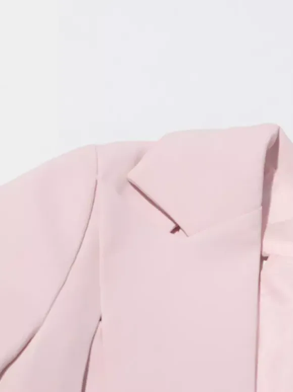 Blazer chic à manches longues découpées pour femme