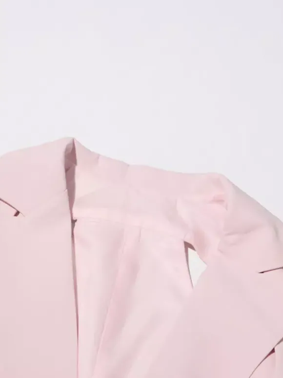 Blazer chic à manches longues découpées pour femme