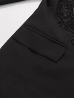 Blazer chic pour femme col rabattu manches longues découpées vêtement d'extérieur
