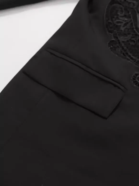 Blazer chic pour femme col rabattu manches longues découpées vêtement d'extérieur