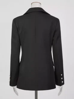 Blazer chic pour femme col rabattu manches longues découpées vêtement d'extérieur
