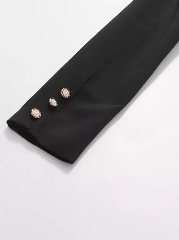 Blazer chic pour femme col rabattu manches longues découpées vêtement d'extérieur