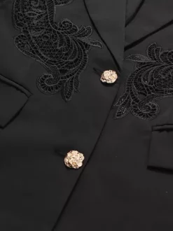 Blazer chic pour femme col rabattu manches longues découpées vêtement d'extérieur