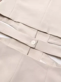 Blazer découpé pour femme - Veste longue beige élégante à un bouton coupe ajustée - Idéale pour le printemps 2026 du bureau au dîner