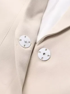 Blazer découpé pour femme - Veste longue beige élégante à un bouton coupe ajustée - Idéale pour le printemps 2026 du bureau au dîner
