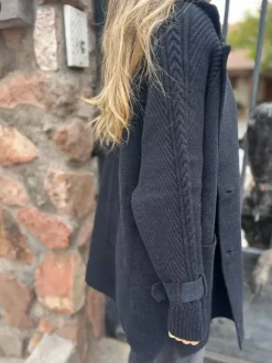 Blazer patchwork à manches en maille pour femme 2026