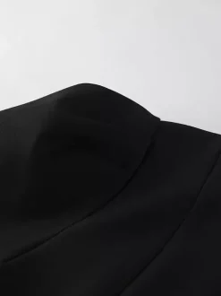 Blazer péplum vintage pour femme - Veste cintrée à manches bouffantes et col montant - Vêtement d'extérieur chic pour les fêtes de printemps 2026
