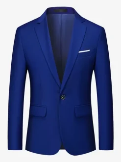 Blazers Vestes Costumes Décontractés Hommes Formel Bleu Vert Foncé De Qualité