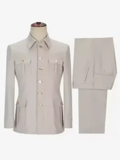 Blazers Vestes Costumes Décontractés Hommes Bleu Marine Foncé Décontractés