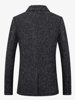 Blazers Vestes Costumes Décontractés Hommes Noir Hiver Coupe Cintré