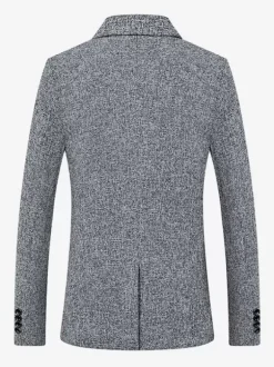 Blazers Vestes Costumes Décontractés Hommes Noir Hiver Coupe Cintré