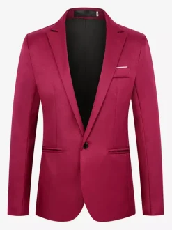 Blazers Vestes Costumes décontractés hommes Chic Kaki Gris Coupe Cintré