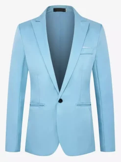 Blazers Vestes Costumes décontractés hommes Chic Kaki Gris Coupe Cintré