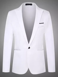 Blazers Vestes Costumes décontractés hommes Chic Kaki Gris Coupe Cintré