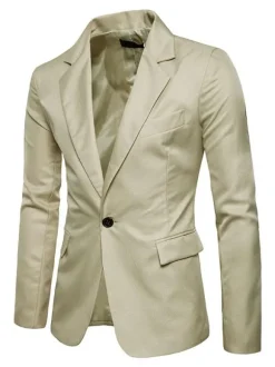 Blazers & Vestes Hommes Casual Costumes Casual Casual Kaki Jolie costumes décontractés