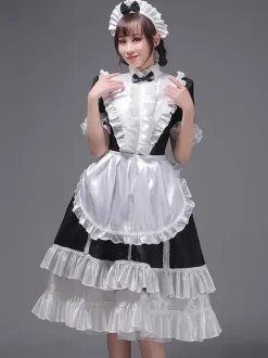 Bleu ciel clair rétro Costumes femmes volants Polyester tunique robe chapeaux Vintage Marie Antoinette Costume 18ème siècle Costume