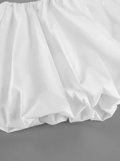 Blouse blanche élégante à épaules dénudées et manches longues en coton pour femme