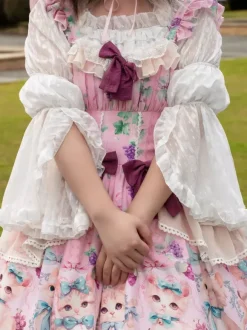 Blouses Sweet Lolita Blanc Manches Longues Haut Lolita Volants Chemise Lolita