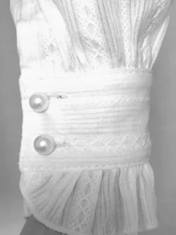 Blouses gothiques lolita haut lolita volants manches longues chemisier rayures chemise lolita blanche
