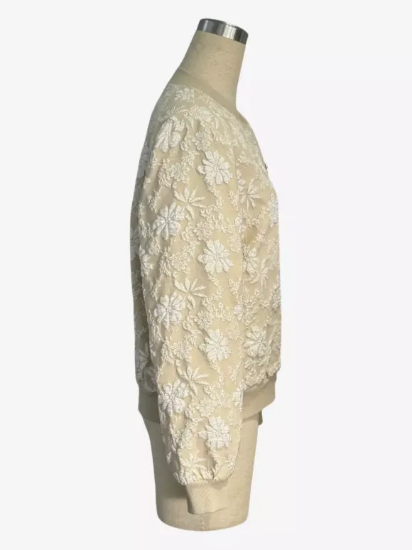 Blouson bomber femme en jacquard floral - Élégante veste zippée à motif floral 3D en relief et coupe ajustée - Streetwear chic printemps 2026