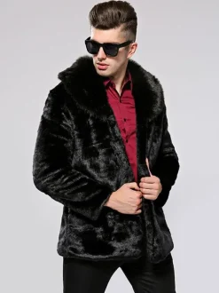 Blousons aviateur en fausse fourrure pour hommes