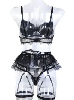 Body Teddies Lingerie Sexy Creusant Femme avec Bretelles à Col Décolleté en V Coupe Cintrée à Lacets Unicolore