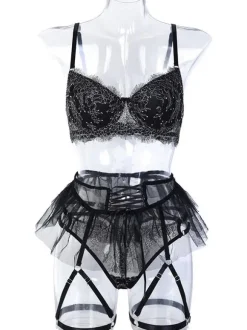 Body Teddies Lingerie Sexy Creusant Femme avec Bretelles à Col Décolleté en V Coupe Cintrée à Lacets Unicolore