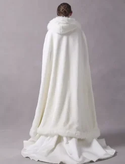 Boléro de fiançailles Rex Rabbit Fur ivoire avec lacets