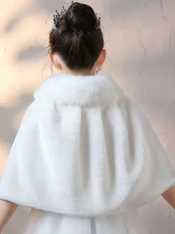 Boléro de fille de fleur cape fille ivoire