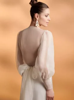 Boléro de marée cape de mariée en organza