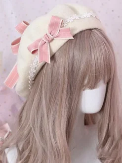 Bonnet Lolita en Laine Fleurie Lolita Doux Déguisements Halloween