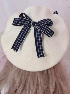 Bonnet Lolita en Laine Fleurie Lolita Doux Déguisements Halloween