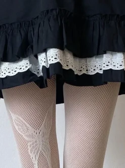 Bonneterie Pour Femme Lingerie Noire À Imprimé Animal Papillon