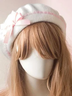 Bonnet Lolita Sweet Lolita Bow Laine de laine Déguisements Halloween