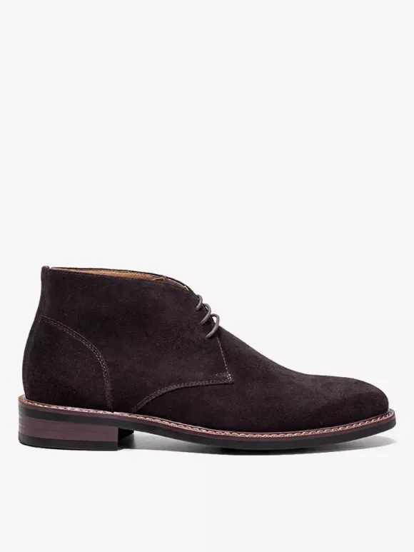 Bottes à lacets à bout rond en cuir suédé marron foncé Chukka Vintage Desert pour hommes