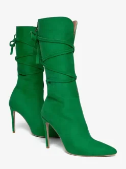 Bottes à talons hauts pour femmes  bottines à lacets à bout pointu
