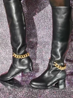 Bottes Au Genou En Cuir PU Pour Femmes