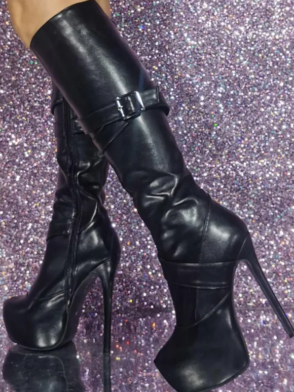 Bottes au genou sexy à talons aiguilles chaussures femmes