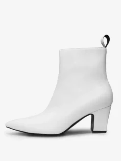 Bottes Chelsea à talon bloc pour hommes en cuir PU noir à bout pointu style rock
