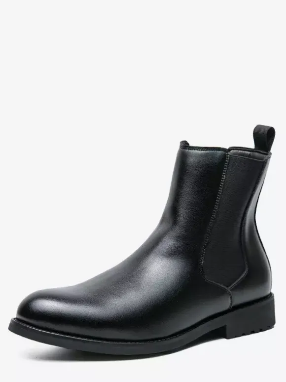 Bottes Chelsea classiques noires à enfiler pour homme bout pointu talons bas