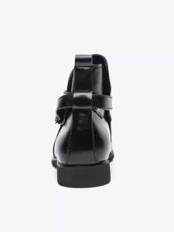 Bottes Chelsea pour hommes en cuir PU noir