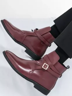 Bottes Chelsea pour hommes en cuir PU noir