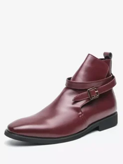 Bottes Chelsea pour hommes en cuir PU noir