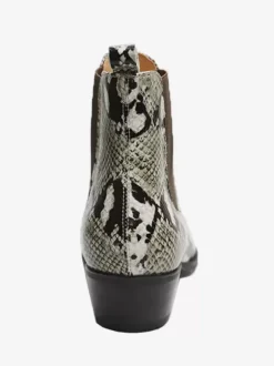 Bottes Chelsea pour hommes bottes courtes en cuir de vache à imprimé serpent bout pointu fermeture éclair à la cheville