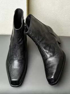 Bottes Chelsea pour hommes bottes habillées à bout carré et talons épais avec fermeture éclair sur le côté