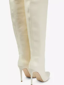 Bottes cuissardes grandes tailles à bout pointu et talons hauts