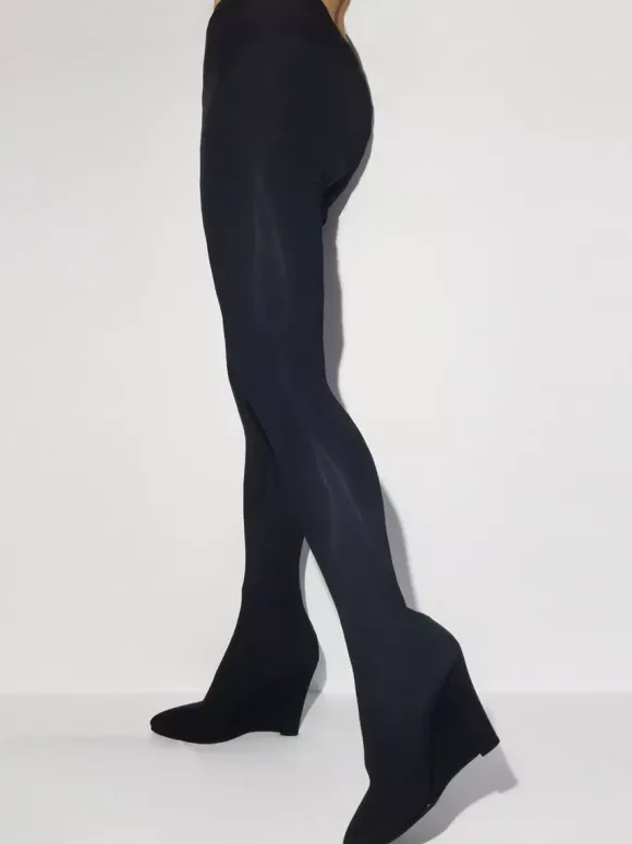 Bottes Cuissardes Pantalon Imprimées Talon Compensé Femme Sexy