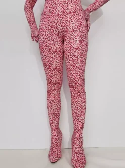 Bottes Cuissardes Pantalon Imprimées Talon Compensé Femme Sexy